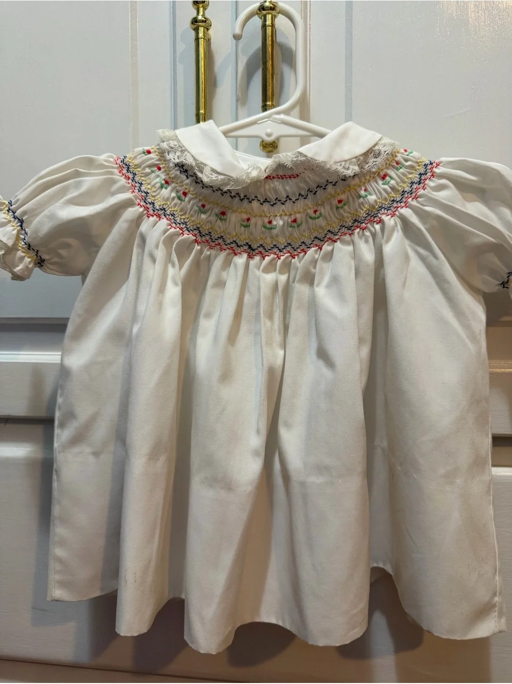 Vintage smocked baby dress Cherubs brand for Saks Fifth Avenue 1960’s 9 mo
